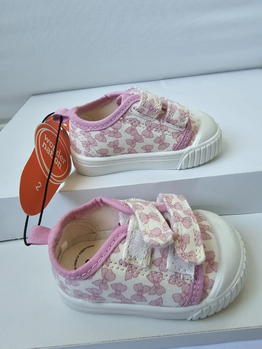 Wonder Nation Pink Bow Canvas Sneakers Toddler - NWT (Sizes 4 & 6 Available)
